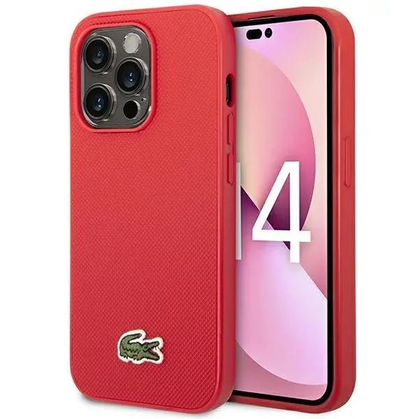 Etui Lacoste Iconic Petit Pique do iPhone 14 Pro Max Czerwony