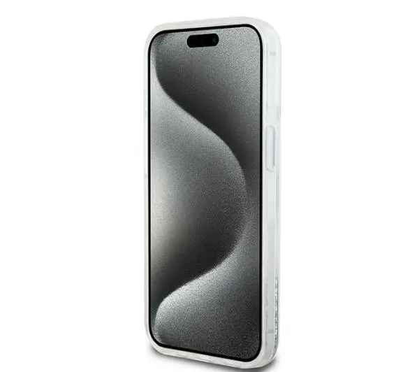 DKNY Liquid Glitter Big Logo do iPhone 15 Biały