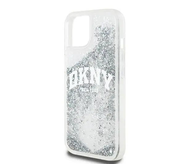 DKNY Liquid Glitter Big Logo do iPhone 15 Biały