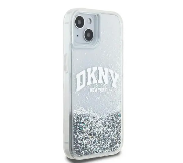 DKNY Liquid Glitter Big Logo do iPhone 15 Biały