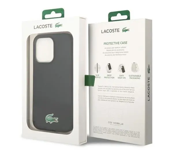 Lacoste Silicone MagSafe do iPhone 15 Pro Max Czarny