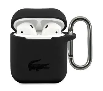 Etui na słuchawki Lacoste LCA2SK Case Silicone  do AirPods 1/2 Czarny