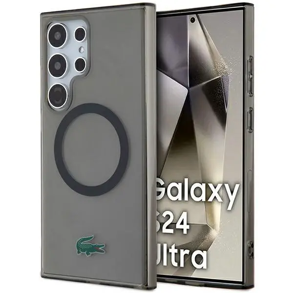 Etui Lacoste LCHMS24LULOK Hardcase Transparent MagSafe do Samsung Galaxy S24 Ultra Czarny