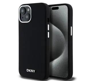 DKNY Hardcase Liquid Silicone Small Metal Logo MagSafe do iPhone 14 Czarny