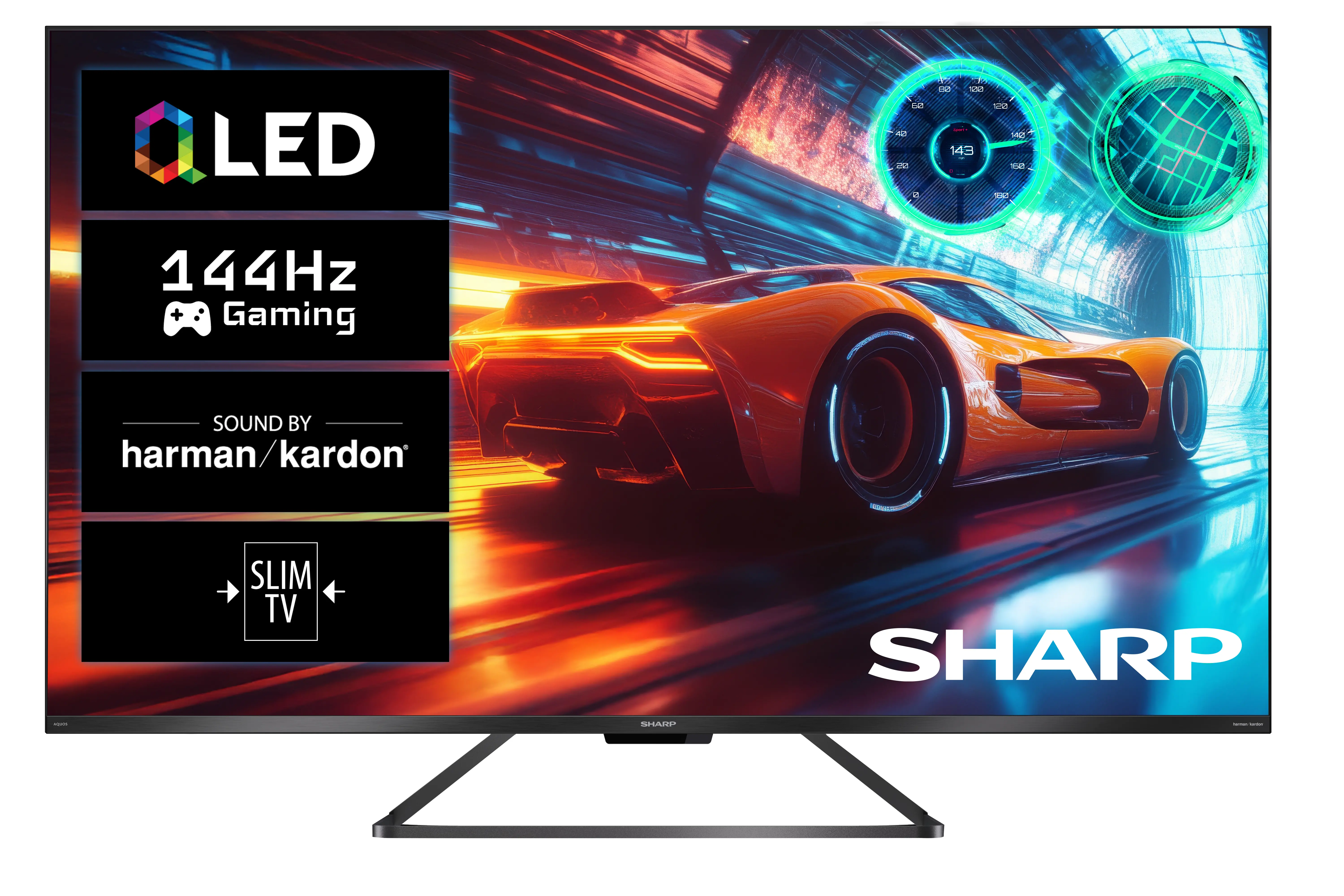 Telewizor Sharp 55GR8765E 55" QLED 4K 144Hz Google TV Funkcje AI Dolby Vision IQ Dolby Atmos DTS X HDMI 2.1 DVB-T2