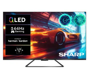 Sharp 55GR8765E 55" QLED 4K 144Hz Google TV Funkcje AI Dolby Vision IQ Dolby Atmos DTS X HDMI 2.1 DVB-T2 - Kup na Raty - RRSO 0%