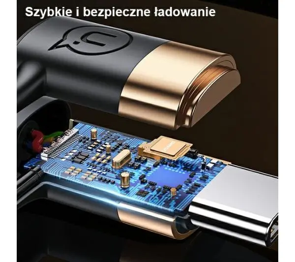 USAMS U62 2xUSB-C USB Lightning SJ483USB01 1,2m Czarny
