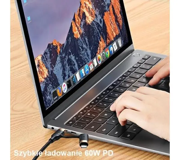 USAMS U62 2xUSB-C USB Lightning SJ483USB01 1,2m Czarny