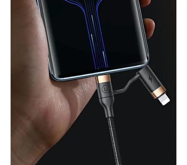USAMS U62 2xUSB-C USB Lightning SJ483USB01 1,2m Czarny