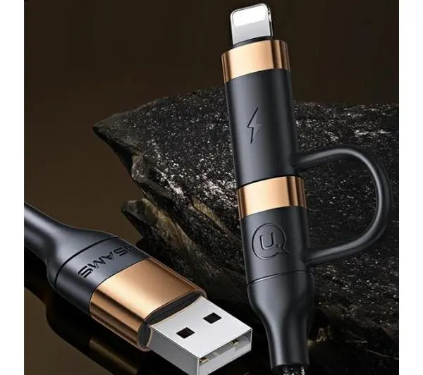 USAMS U62 2xUSB-C USB Lightning SJ483USB01 1,2m Czarny