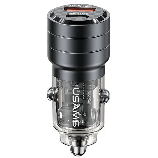 Ładowarka samochodowa USAMS C36 USB+USB-C Fast Charge 95W Czarny