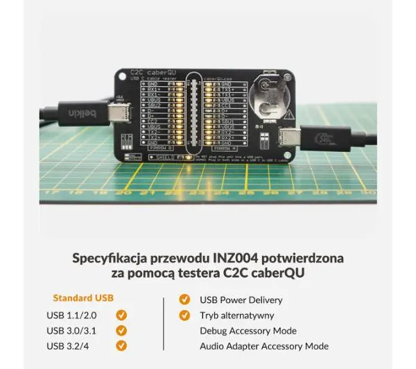 Belkin USB-C do USB-C 240W + 20Gbps PowerDelivery 3.1 2m Czarny