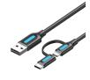 Kabel Vention CQDBF 2w1 USB 2.0 do USB-C/Micro USB 1m Czarny