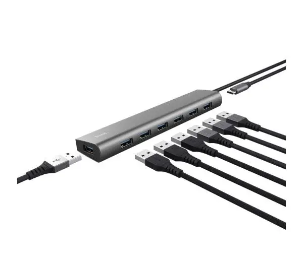Trust Halyx 7xUSB 3.2 Szary