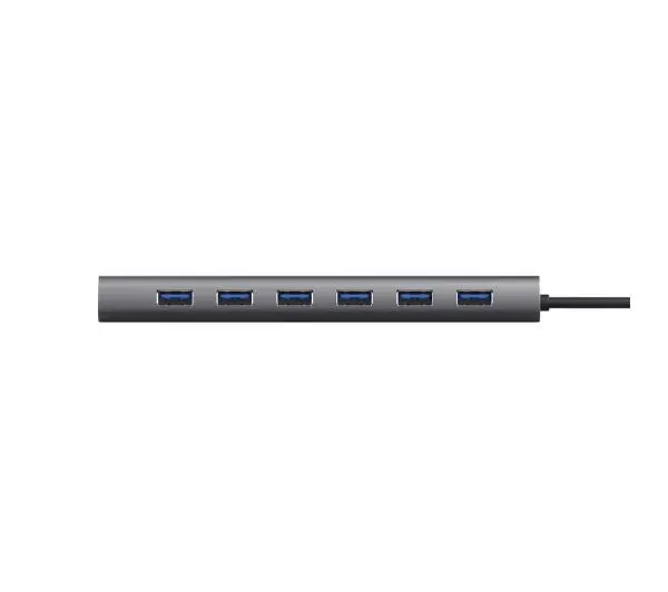 Trust Halyx 7xUSB 3.2 Szary