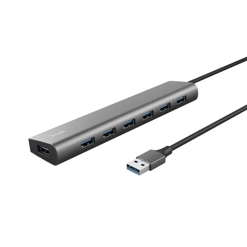 Hub USB Trust Halyx 7xUSB 3.2 Szary