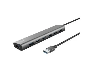 Hub USB Trust Halyx 7xUSB 3.2 Szary