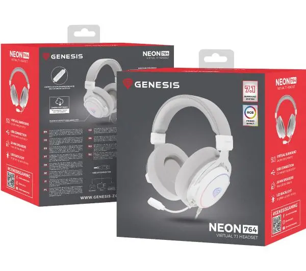 Genesis Neon 764 Nauszne Biały