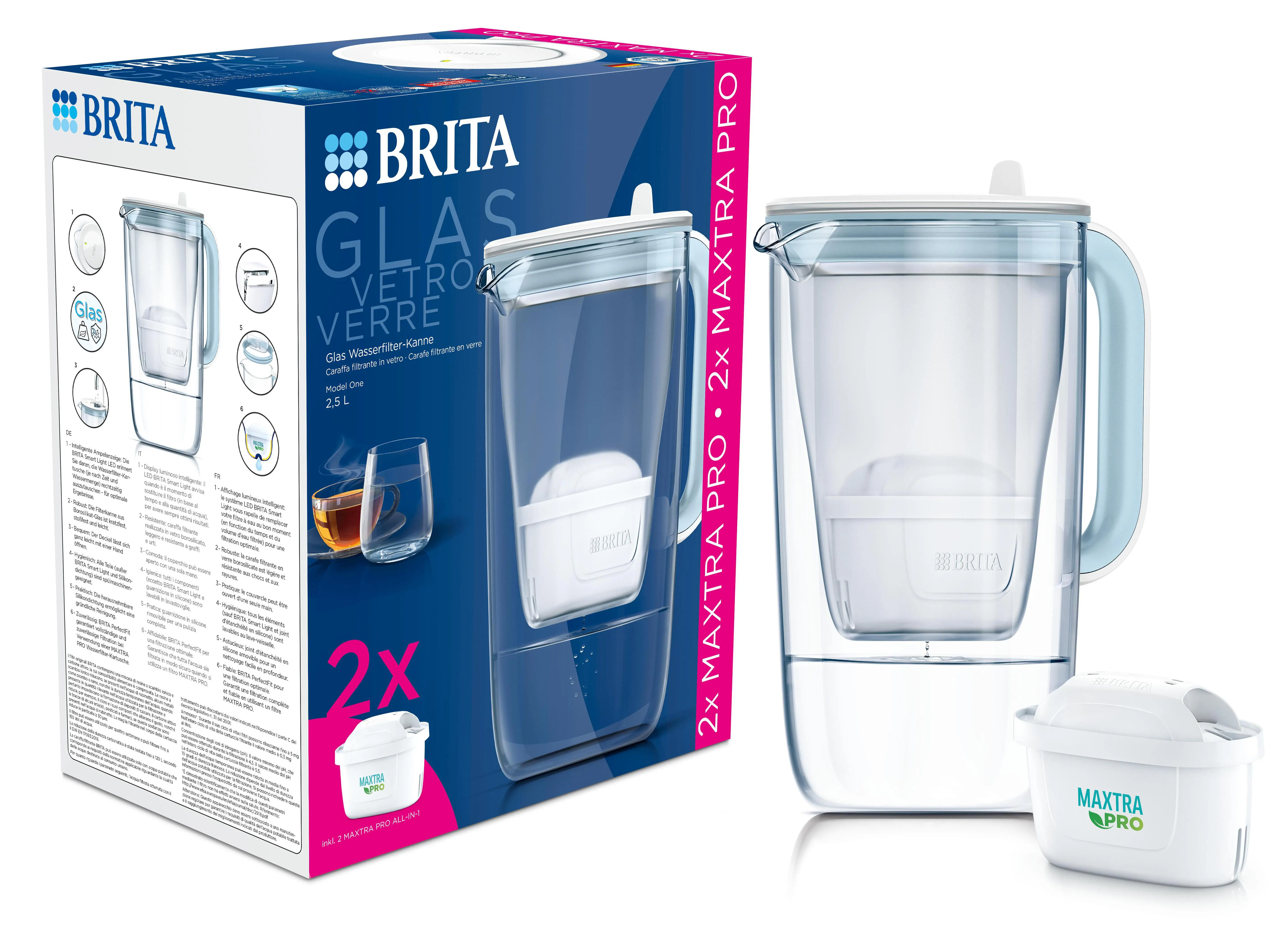 Dzbanek filtrujący Brita Glass 2,5l 2 wkłady