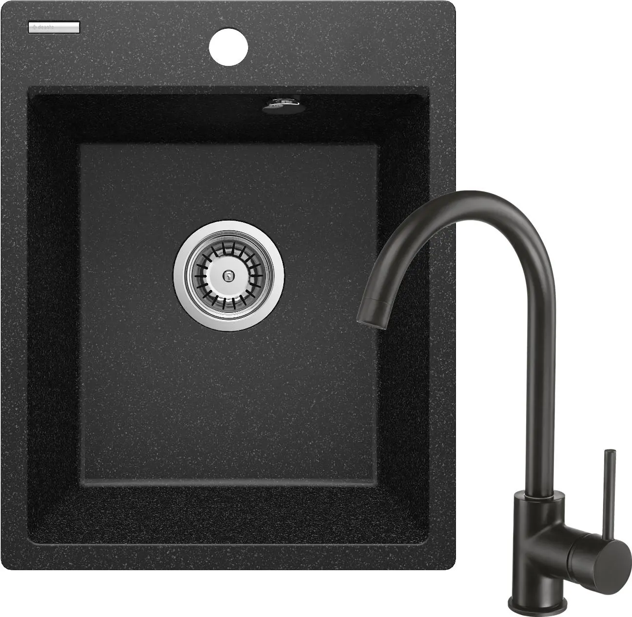 Zlewozmywak Deante Corio ZRCB2103 Grafitowy + bateria Czarny
