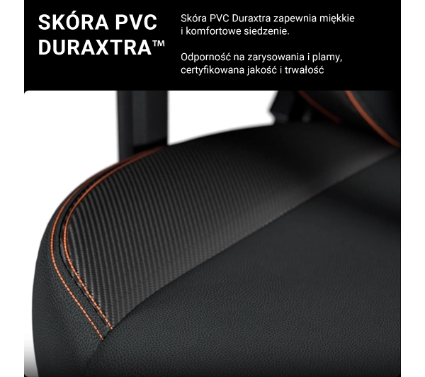Anda Seat Kaiser 3 XL Gamingowy do 200kg Skóra ECO Czarny - Kup na Raty - RRSO 0%