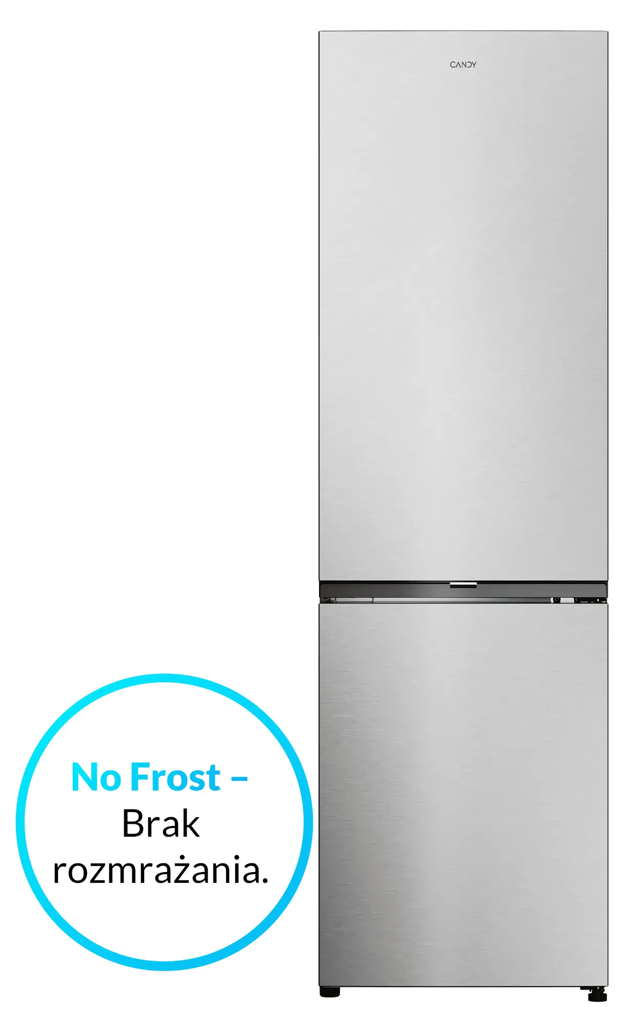 Lodówka Candy Fresco 300 CNCQ2T518EX Pełny No Frost 182,5cm Komora świeżości Platinum Inox