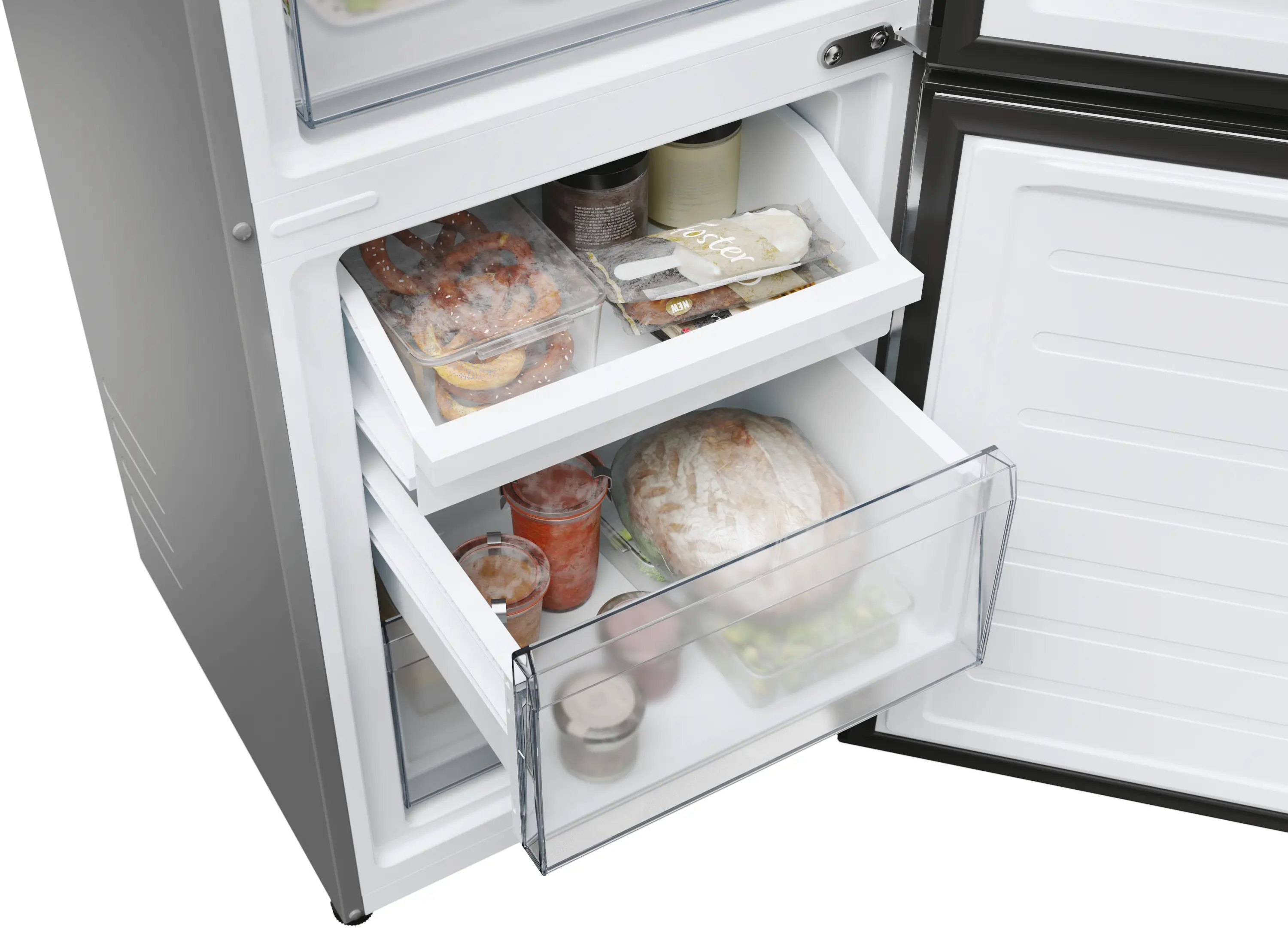 Lodówka Candy Fresco 300 CNCQ2T518EX Pełny No Frost 182,5cm Komora świeżości Platinum Inox