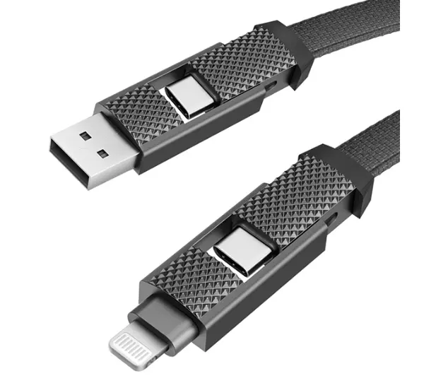 Energea Bazic 4w1 USB-A/USB-C - USB-C/Lightning 1m Czarny