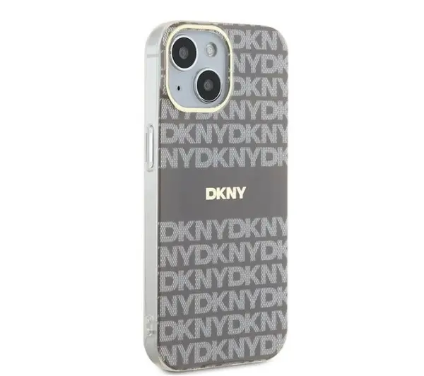 DKNY IML Mono & Stripe MagSafe do iPhone 15 Beżowy