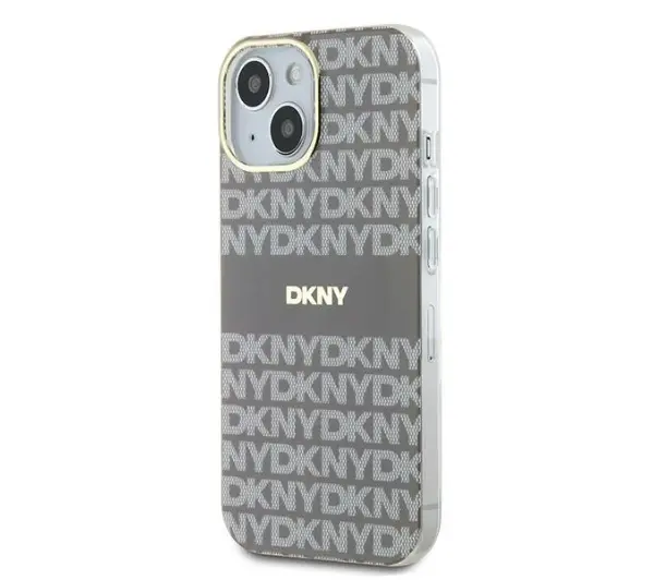 DKNY IML Mono & Stripe MagSafe do iPhone 15 Beżowy