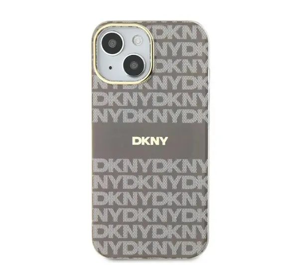 DKNY IML Mono & Stripe MagSafe do iPhone 15 Beżowy