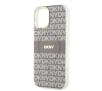 Etui DKNY IML Mono & Stripe MagSafe do iPhone 15 Beżowy