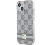 Etui DKNY IML Checkered Mono Pattern & Printed Stripes MagSafe do iPhone 15 Beżowy