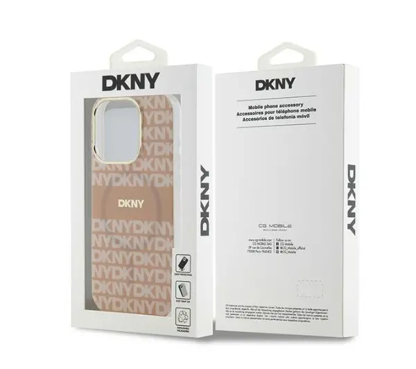 DKNY IML Mono & Stripe MagSafe do iPhone 15 Pro Max Różowy