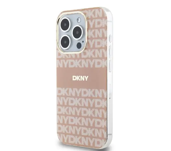 DKNY IML Mono & Stripe MagSafe do iPhone 15 Pro Max Różowy