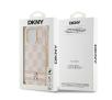 Etui DKNY Leather Checkered Mono Pattern & Printed Stripes do iPhone 14 Pro Różowy