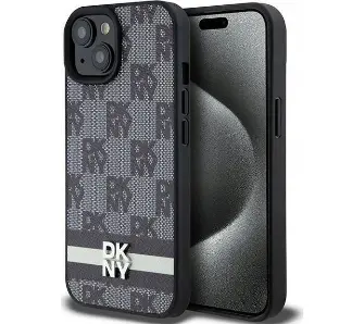 Etui DKNY Leather Checkered Mono Pattern & Printed do iPhone 15/14/13 Czarny