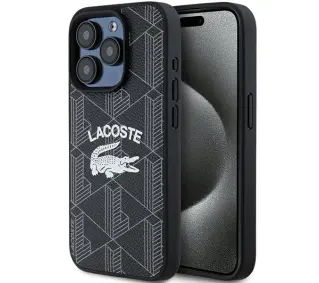 Lacoste hardcase Monogram Vintage Logo MagSafe do iPhone 15 Pro Max Czarny