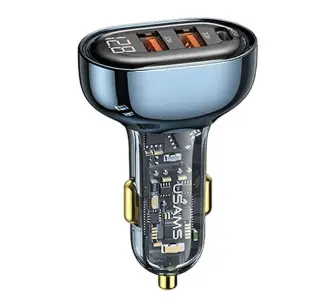 Ładowarka samochodowa USAMS CC158CC02 2XUSB+1XUSB-C 125W Niebieski