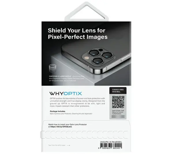 UNIQ Optix Aluminium Camera Lens Protector do iPhone 14/14 Plus Srebrny