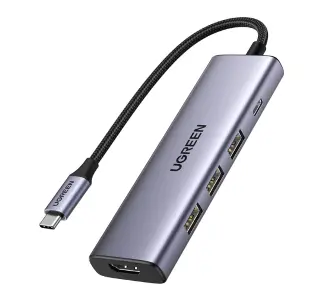 Hub USB UGREEN Revodok CM511 USB-C do 3x USB USB-C HDMI 4K 30Hz PD 100W Szary