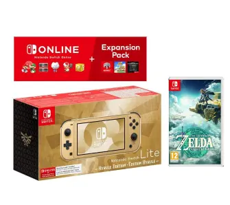 Konsola Nintendo Switch Lite Hyrule Edition + NS Online 365dni + Expansion Pack + The Legend of Zelda Tears of the Kingdom