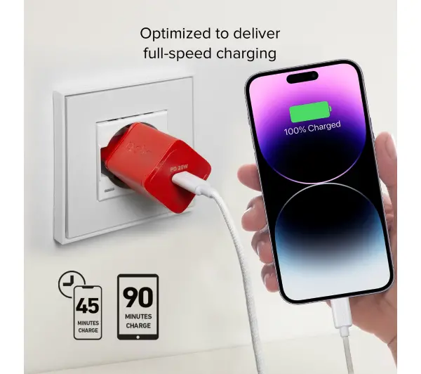 SBS NanoTube GaN PD20W USB-C Czerwony