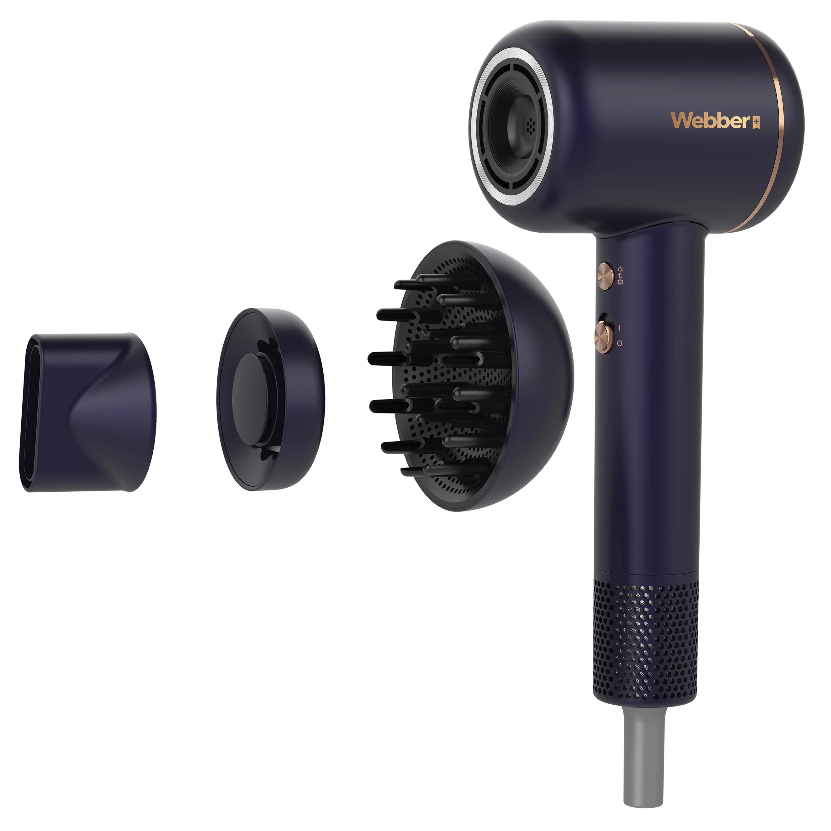 Suszarka do włosów Webber Venta HD1698 Jonizacja Dyfuzor Zimny nawiew 1600W 3 prędkości 4 temperatury