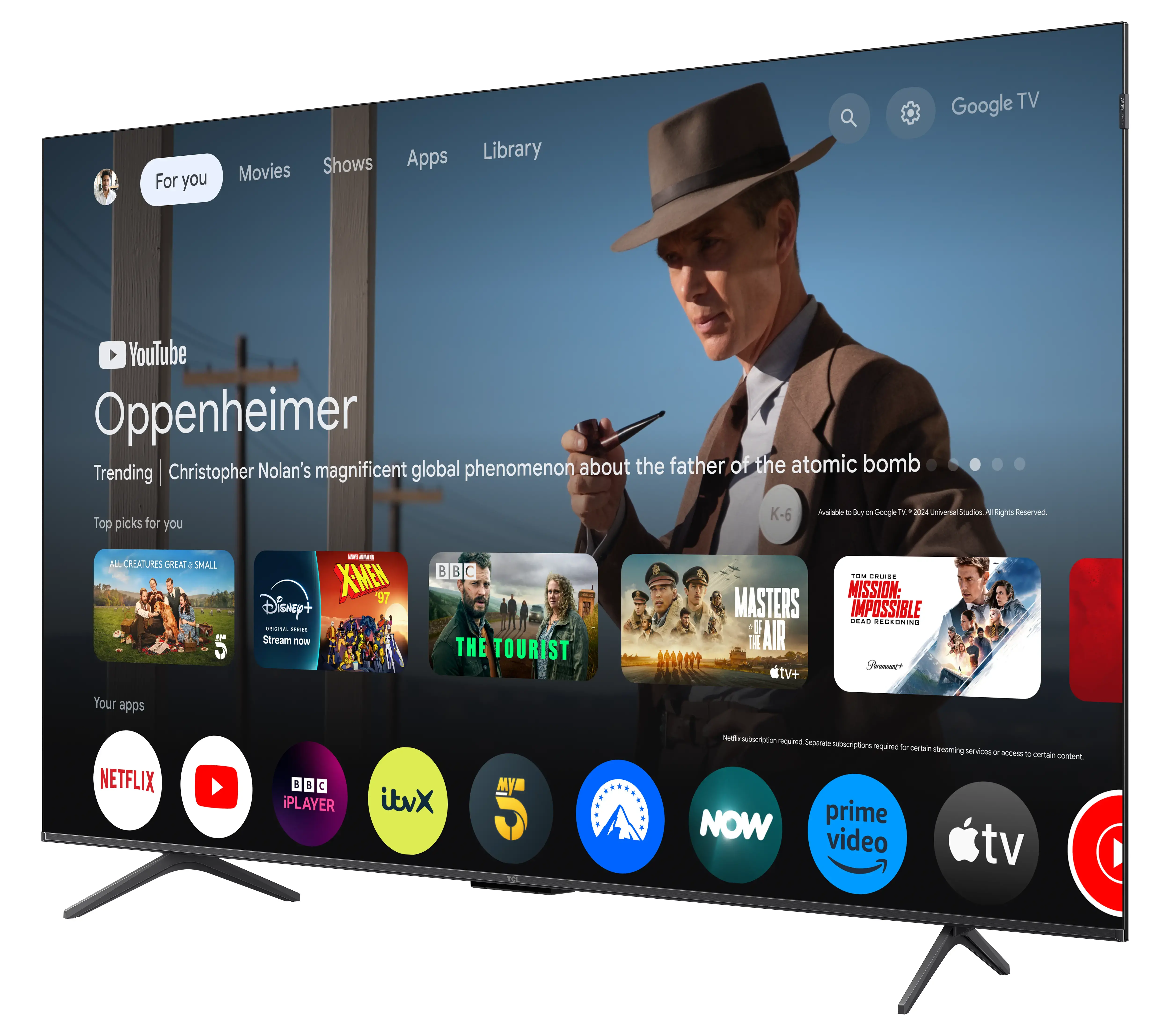 Telewizor TCL 75C72B 75" QLED 4K 144Hz Google TV Dolby Vision 2.1 ONKYO Dolby Atmos DTS X HDMI 2.1 DVB-T2