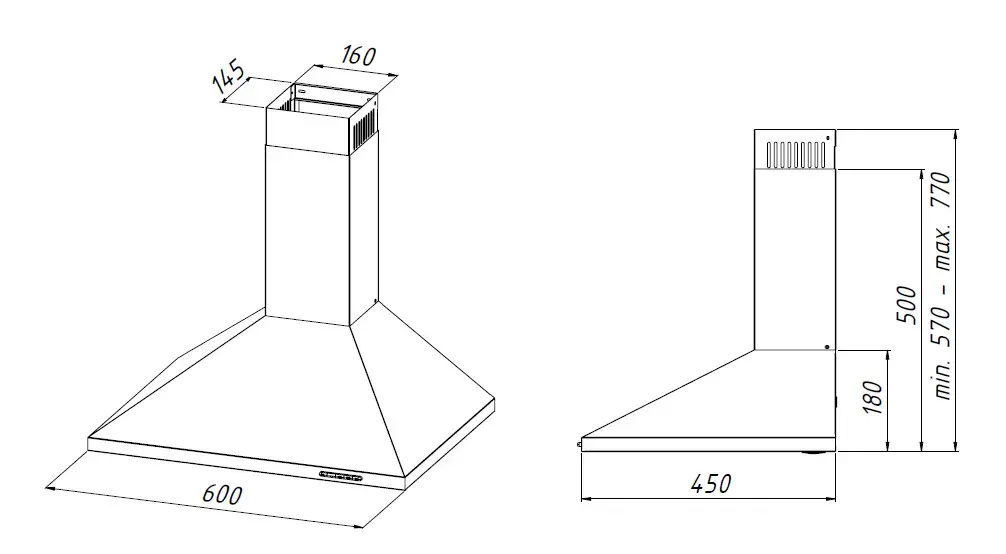 фото Витяжка купольна Akpo WK-4 Classic Mini 60 Inox