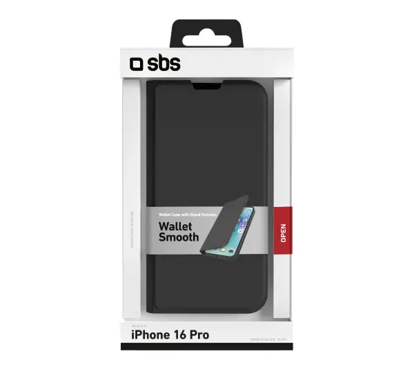 SBS Smooth Wallet TEWALIP1661PK do iPhone 16 Pro Czarny