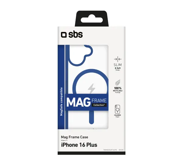 SBS Mag Frame TEMAGCOLIP1667B do iPhone 16 Plus Niebieski