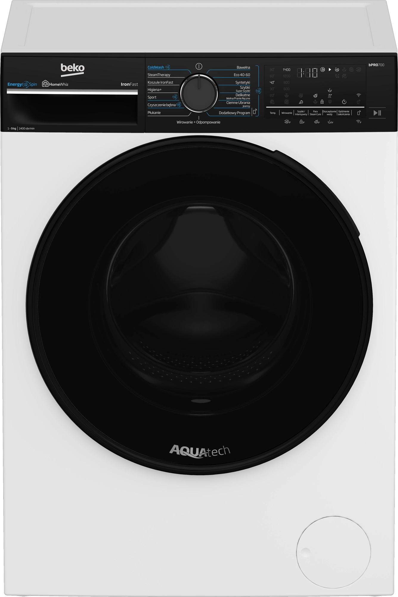 Pralka Beko bPro700 B7WFU69418WB ES EnergySpin 9kg 1400obr/min Zdalne sterowanie