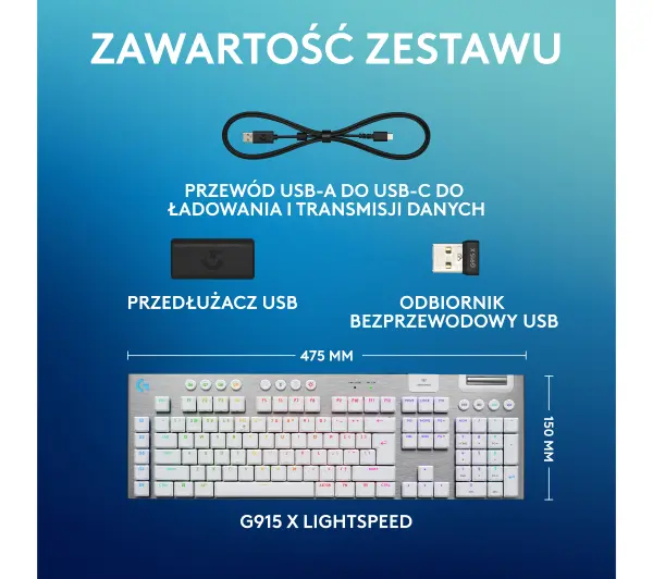 Logitech G915 X Lightspeed Tactile US INTL Biały - Kup na Raty - RRSO 0%